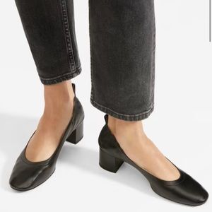 COPY - $160 Everlane Italian Leather Day Heels Pumps Black Sz 6.5 (fits size 7)